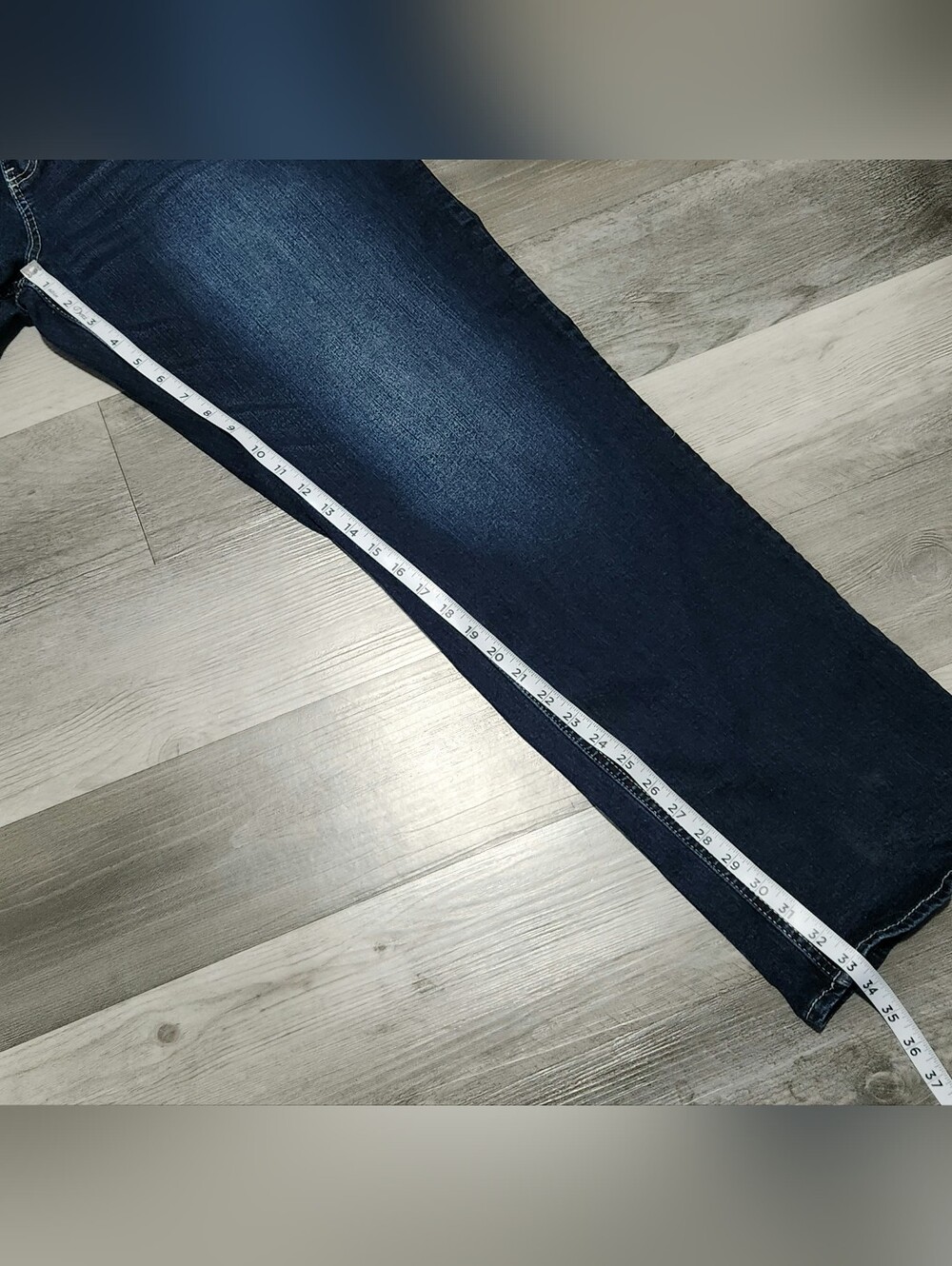 Reclaim Dark Blue Fade Wash Straight Leg Denim Jeans Mens Size 40L - Picture 14 of 15